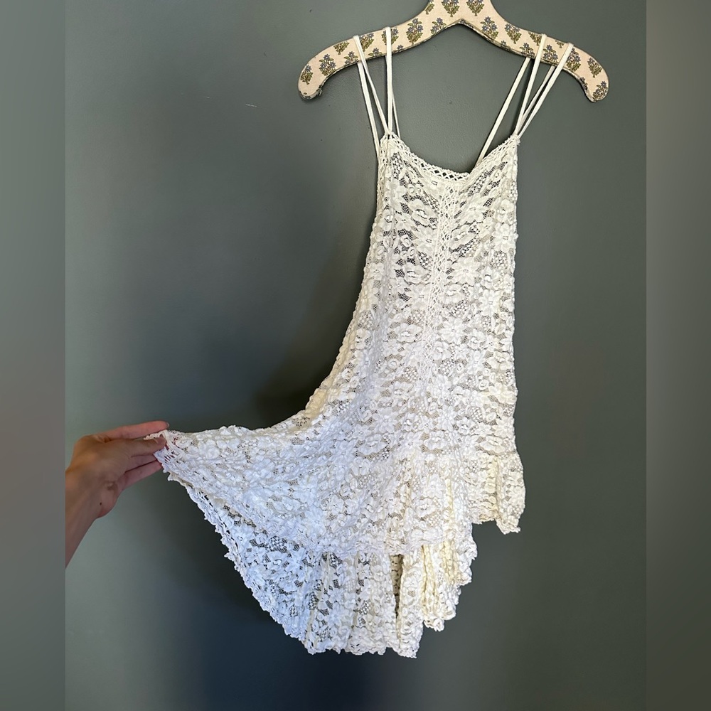 Free People White Lace Tunic